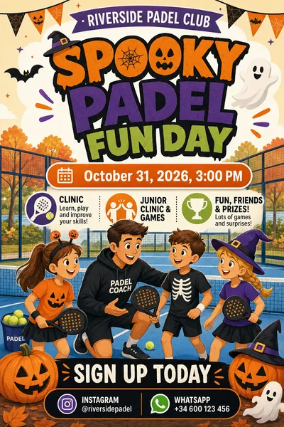 Halloween seasonal poster example with kids style